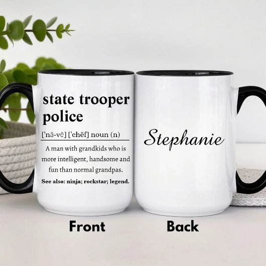Personalized State Trooper Police Definition マグカップ