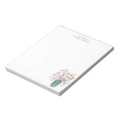 Personalized Stationery Name Hand-Painted Floral  ノートパッド (回転)