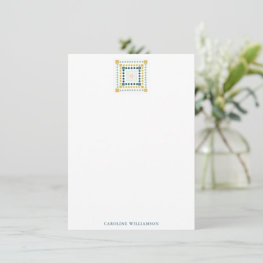Personalized Stationery Quilter Quilt Lover Simple ノートカード (スタンド正面)