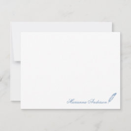 Personalized Stationery with Feather Writer ノートカード
