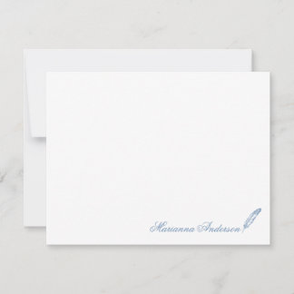 Personalized Stationery with Feather Writer ノートカード