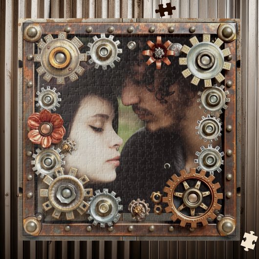 Personalized Steampunk Romantic Photo ジグソーパズル