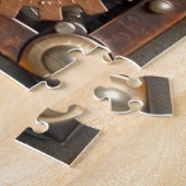 Personalized Steampunk Romantic Photo ジグソーパズル (側面)