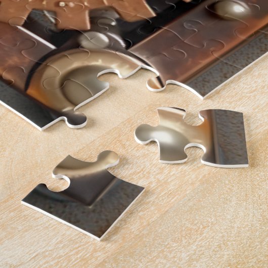 Personalized Steampunk Romantic Photo ジグソーパズル (側面)