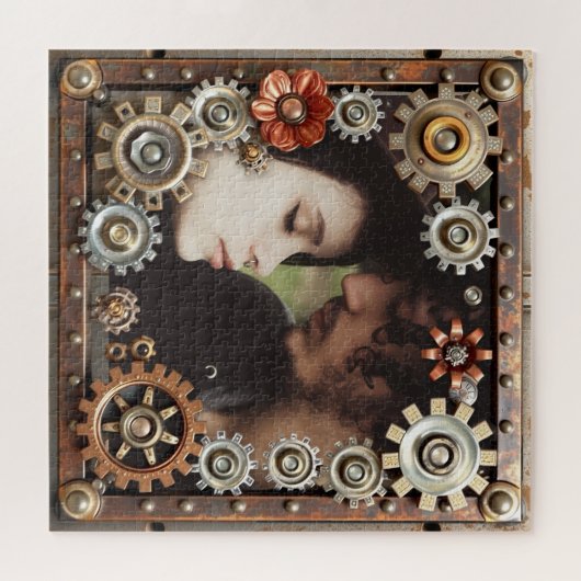 Personalized Steampunk Romantic Photo ジグソーパズル (横)