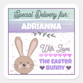 Personalized Stickers from Easter Bunny With Love スクエアシール