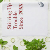 Personalized Stirring Up Trouble Since Funny Cute キッチンタオル (折り畳み)