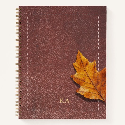 Personalized Stitched Leather Look Journal Gift ノートブック (正面)