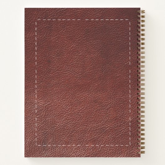 Personalized Stitched Leather Look Journal Gift ノートブック (裏面)