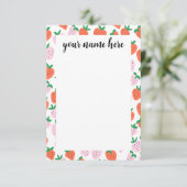 Personalized Strawberries Notecards サンキューカード (スタンド正面)