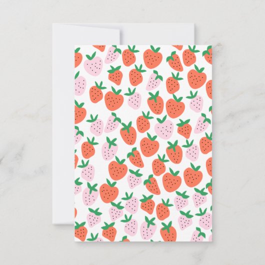 Personalized Strawberries Notecards サンキューカード (裏面)