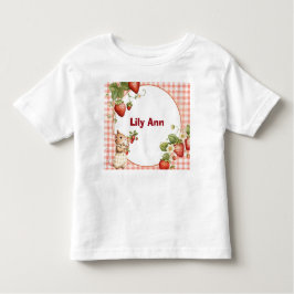 Personalized Strawberry & Little Mouse Toddler T-S トドラーTシャツ