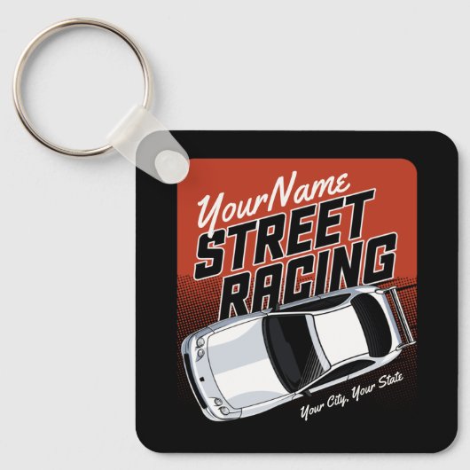 Personalized Street Racing Race Car Motorsport キーホルダー (正面)