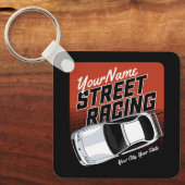 Personalized Street Racing Race Car Motorsport  キーホルダー (正面)