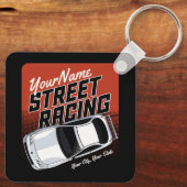 Personalized Street Racing Race Car Motorsport キーホルダー (裏面)