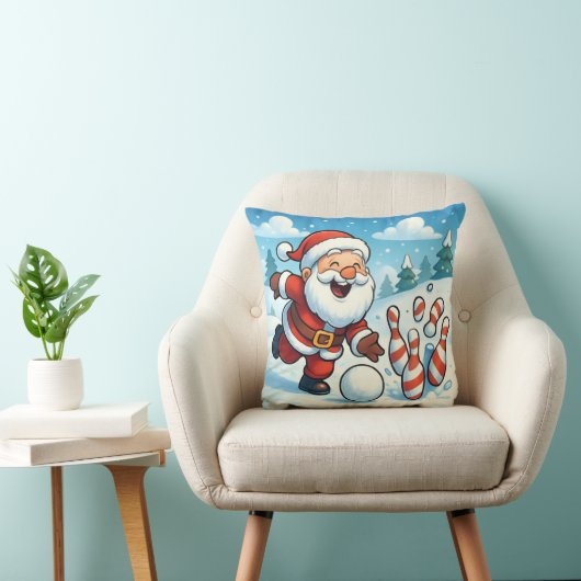 Personalized Striking Santa Bowling クッション (椅子)