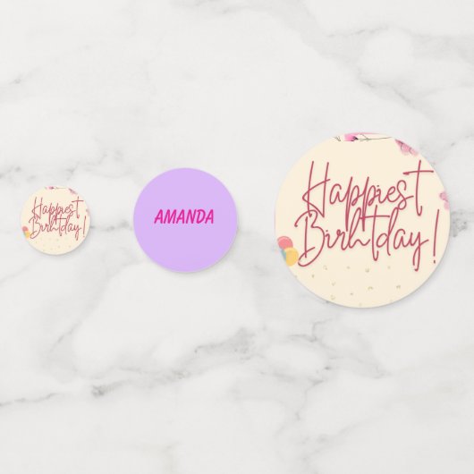 Personalized stripe and spot birthday bunting  コンフェッティ (正面)