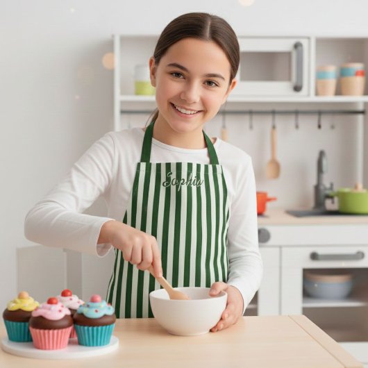 Personalized Stripe Apron for Kids and Adults エプロン