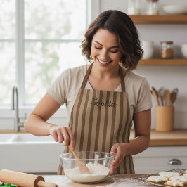 Personalized Stripe Apron for Kids and Adults エプロン