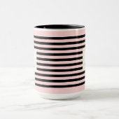 Personalized Stripe Name Mug Pink ツートーンマグカップ (中央)
