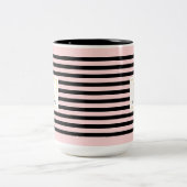 Personalized Stripe Name Mug Pink ツートーンマグカップ (中央)