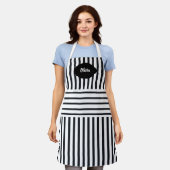 Personalized Striped Apron for Her | Custom  エプロン (着用した状態)