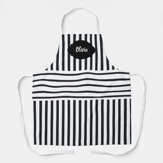 Personalized Striped Apron for Her | Custom  エプロン (正面)