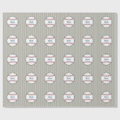 Personalized Striped Baseball Wrapping Paper ラッピングペーパー (フラット)