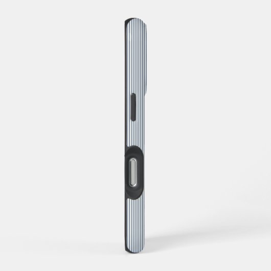 Personalized Striped Blue Tones Minimalist Chic iPhoneケース (右側面)