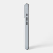 Personalized Striped Blue Tones Minimalist Chic iPhoneケース (左側面)