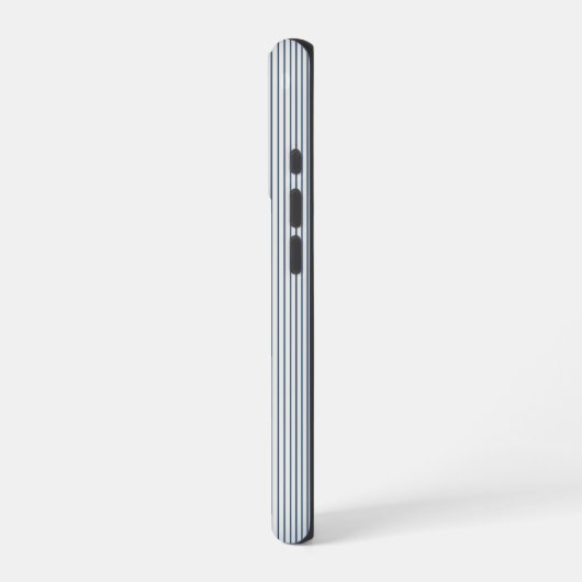 Personalized Striped Blue Tones Minimalist Chic iPhoneケース (左側面)