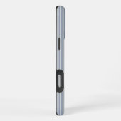 Personalized Striped Blue Tones Minimalist Chic iPhoneケース (右側面)