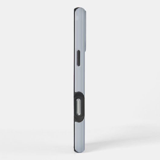 Personalized Striped Blue Tones Minimalist Chic iPhoneケース (右側面)