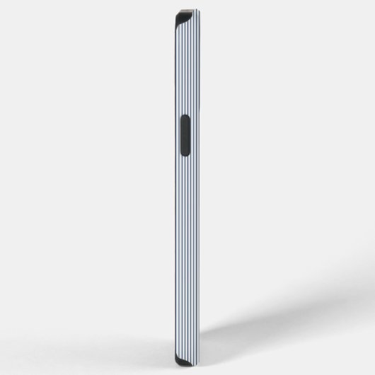Personalized Striped Blue Tones Minimalist Chic iPhoneケース (右側面)