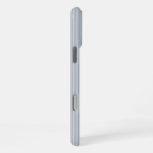 Personalized Striped Blue Tones Minimalist Chic iPhoneケース (右側面)