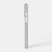 Personalized Striped Blue Tones Minimalist Chic iPhone 16ケース (左側面)
