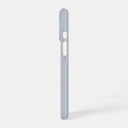 Personalized Striped Blue Tones Minimalist Chic iPhone 16ケース (左側面)