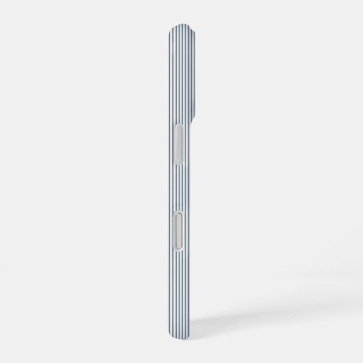 Personalized Striped Blue Tones Minimalist Chic iPhone 16ケース (右側面)