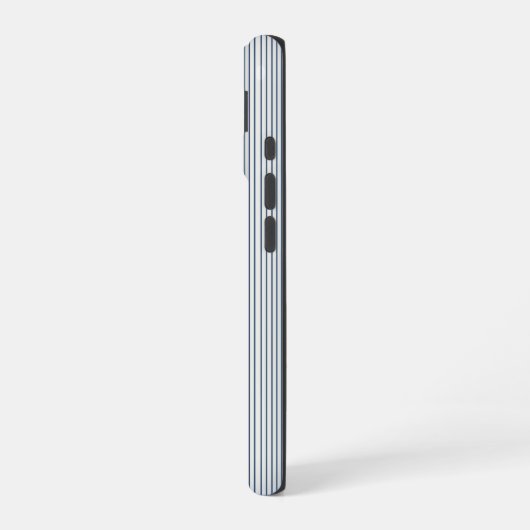 Personalized Striped Blue Tones Minimalist Chic iPhone 16ケース (左側面)