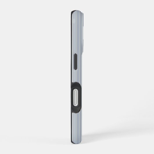 Personalized Striped Blue Tones Minimalist Chic iPhone 16ケース (右側面)