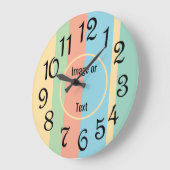 Personalized Striped Clock ラージ壁時計 (傾斜)
