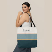 Personalized Striped Name Tote – Minimal Luxury トートバッグ