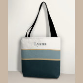 Personalized Striped Name Tote – Minimal Luxury トートバッグ