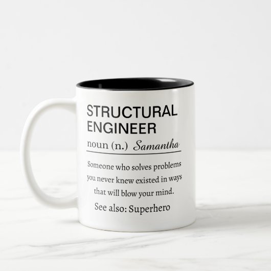 Personalized Structural Engineer Definition Funny  ツートーンマグカップ (左)