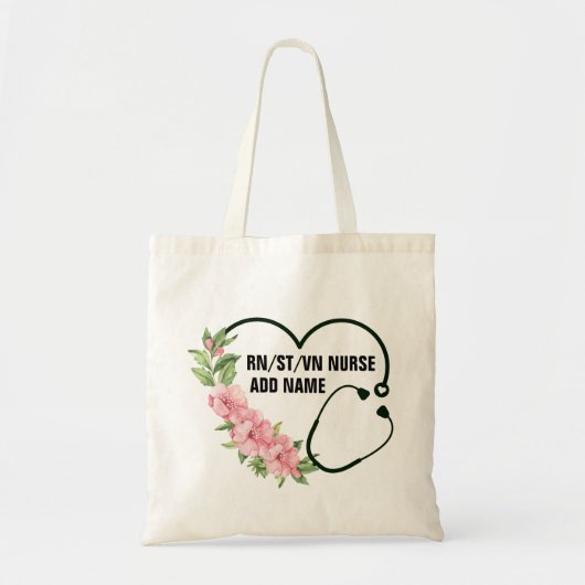 Personalized Student/Registered/Veteran Nurse Name トートバッグ (正面)