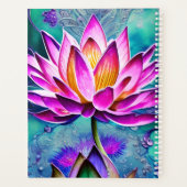 Personalized Stunning Pink Lotus Flower Portrait プランナー手帳 (裏面)