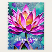 Personalized Stunning Pink Lotus Flower Portrait プランナー手帳 (正面)