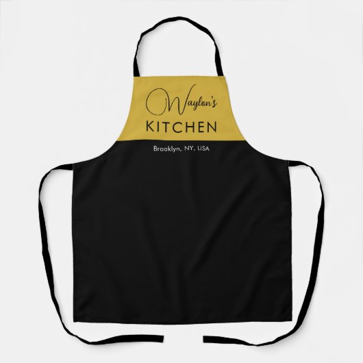 Personalized Stylish Custom Text Apron Kitchen Use エプロン (正面)