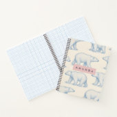 Personalized Stylish Fun Polar Bear Pattern ノートブック (内部)