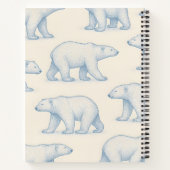 Personalized Stylish Fun Polar Bear Pattern ノートブック (裏面)